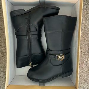 Michael Kors toddler knee high black leather boots, 7